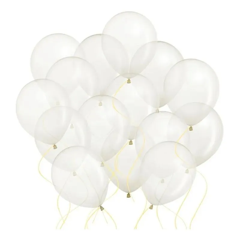 5x Balao Bexiga Transparente Cristal - Látex - 50 Unidades