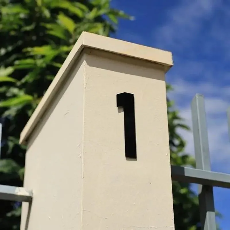 Número Residencial Acrílico Preto Luxo Dupla Face 13cm