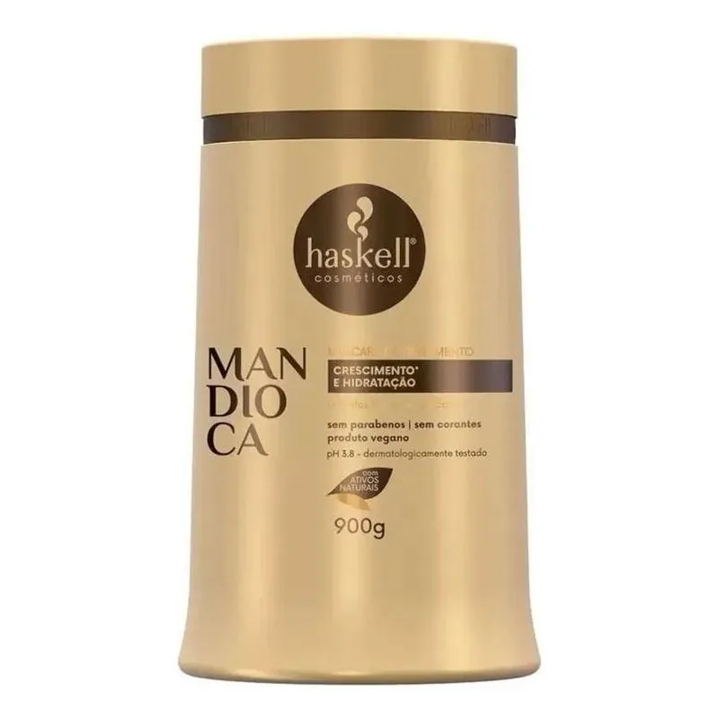 10x Máscara Hidratante Mandioca Haskell Crescimento Brilho