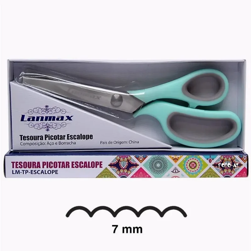 5x Tesoura De Picotar Escalope Corte Arredondado Profissiona