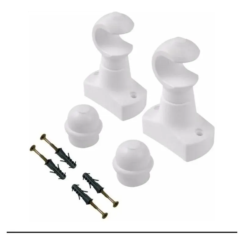Kit Suporte Cortina Para Varão 28mm Branco Pvc (par) Reibraz