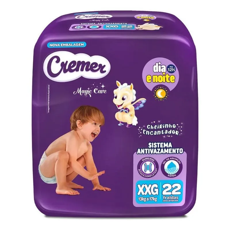 5x Fralda Magic Care Xxg 22 Unidades Cremer