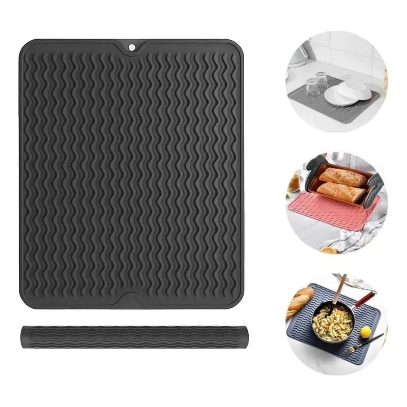 Tapete Silicone Multiuso: Descanso Panel - Cinza-escuro Liso