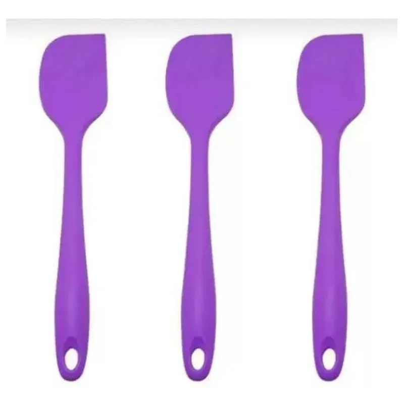 Kit 3 Espátulas Silicone Flexível 28cm Antiaderente - Roxo
