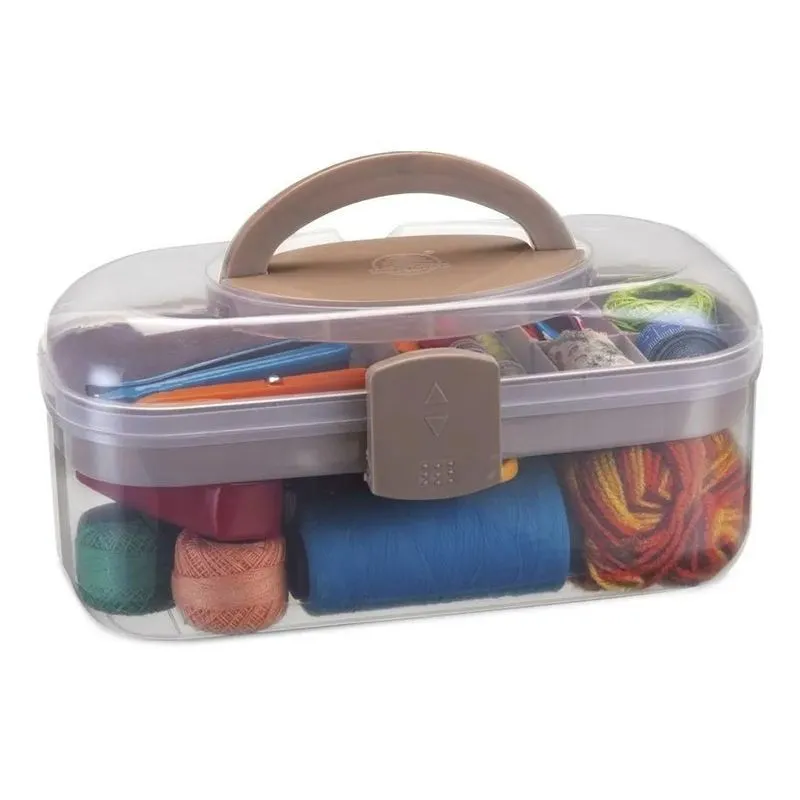 Maleta Organizadora Profissional: Esmaltes, M - Marrom-claro