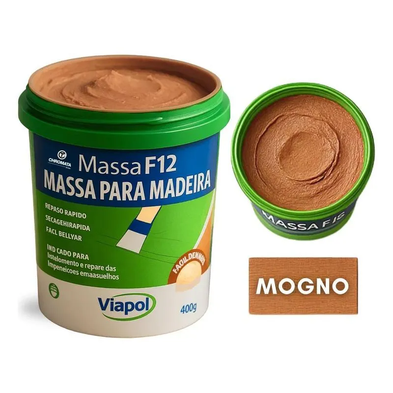 Massa Madeira F12 Viapol: Reparo Perfeito E Rápida S - Mogno
