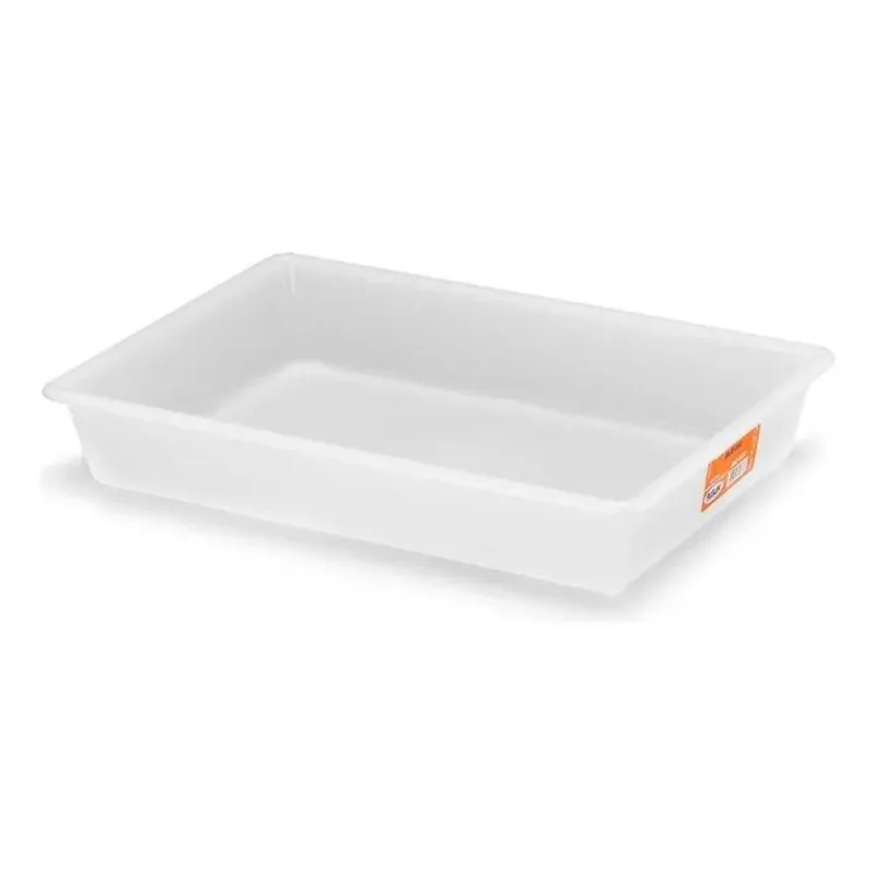 Bandejas Plástica Retangular Bioprátika 7.5 L Cor Branco
