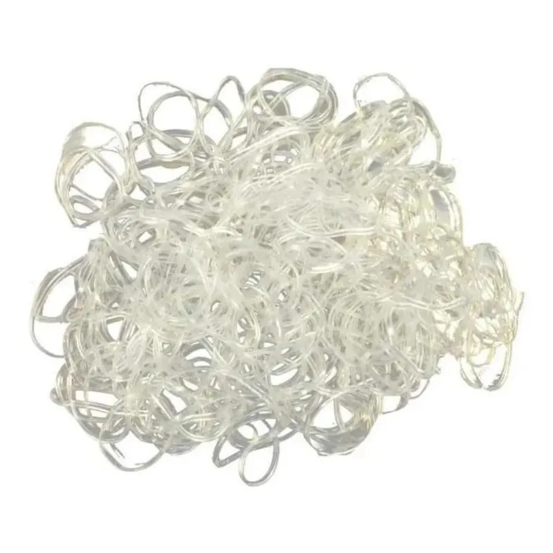 500 Elásticos Silicone Cabelo Finos Resistent - Transparente