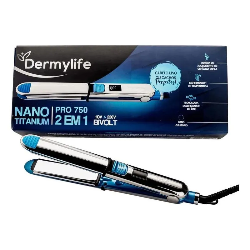 10x Prancha Nano Titanium Profissional Pro750 Bivolt - Derm