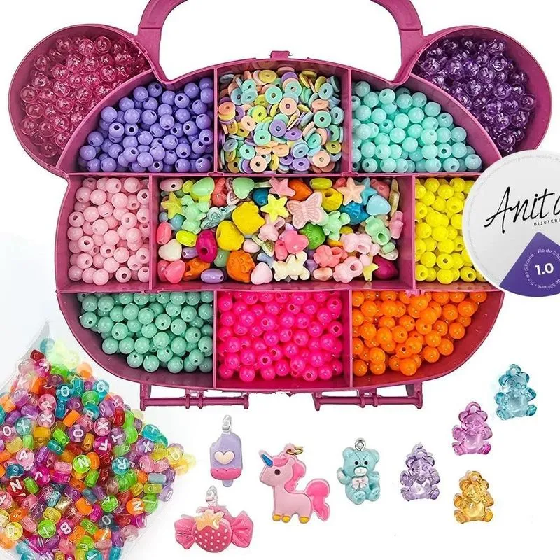 Kit Para Montar Pulseira Com Letras 1.600 Peças Artesanato