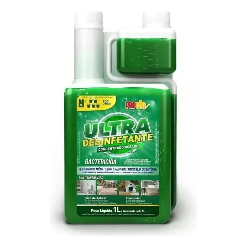 5x Desinfetante Concentrado Bactericida Quaternario Amonia