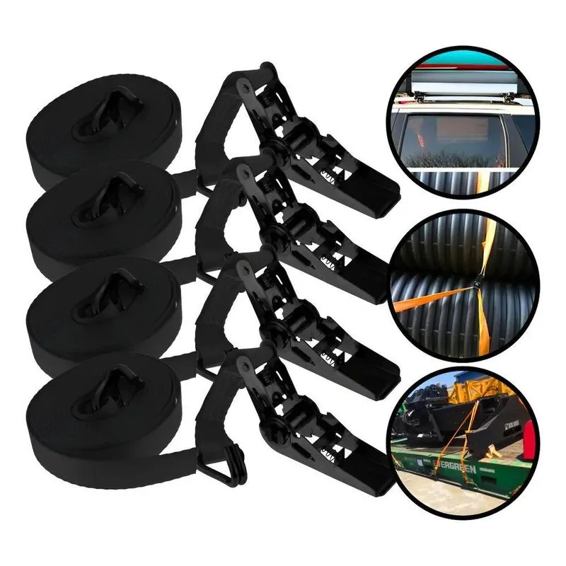 Kit 4 Jogos Cinta Catracas De Amarração 0.8 Tonelada Cinta C