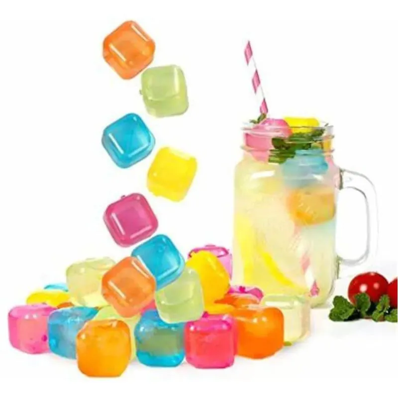 3x Cubos De Gelo Artificial Reutilizável Coloridos