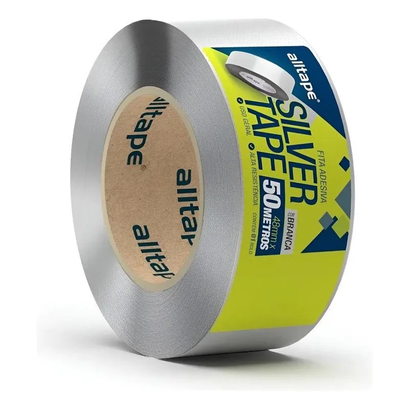 Silver Tape Reforçada 48mm X 50m Vedação Forte E - Branco