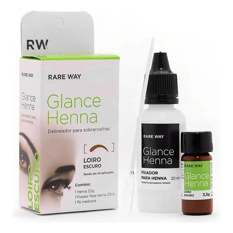 2x Rare Way Cosmeticos Henna Glance 3,5g Com Fixador 20ml E