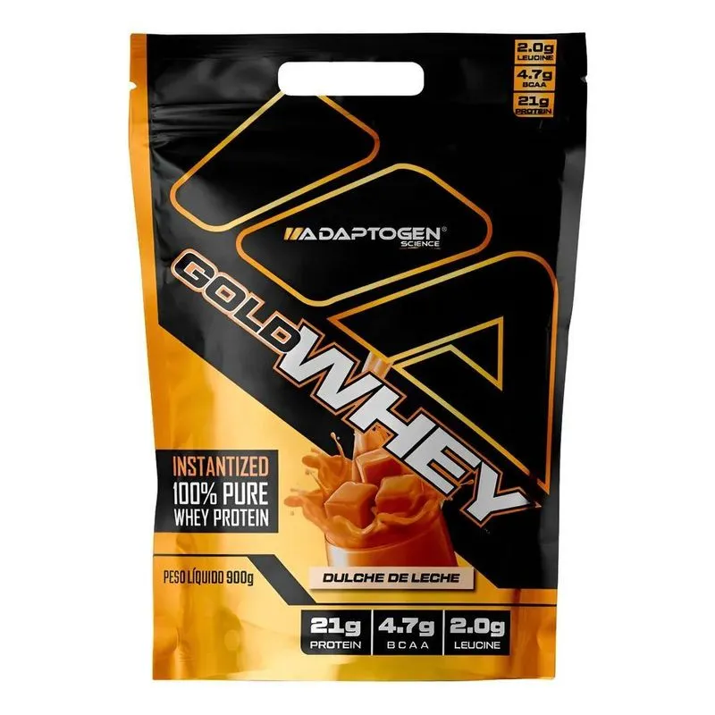 Gold Whey 100% Whey Protein 900g Doce De Leite Adaptogen