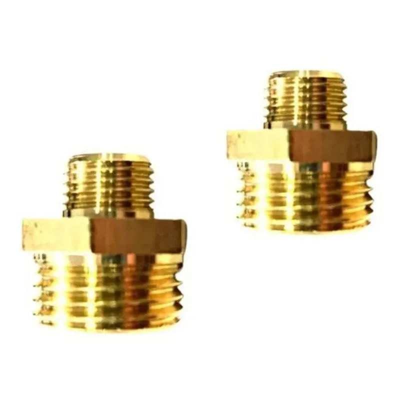 10x 2 Peças Niple Redução Conexão Latão 1/2 - 1/4 Rosca Bsp
