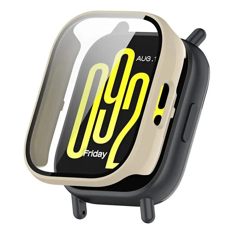 Capa De Proteção Com Vidro Para Redmi Watch 5 Act Bege