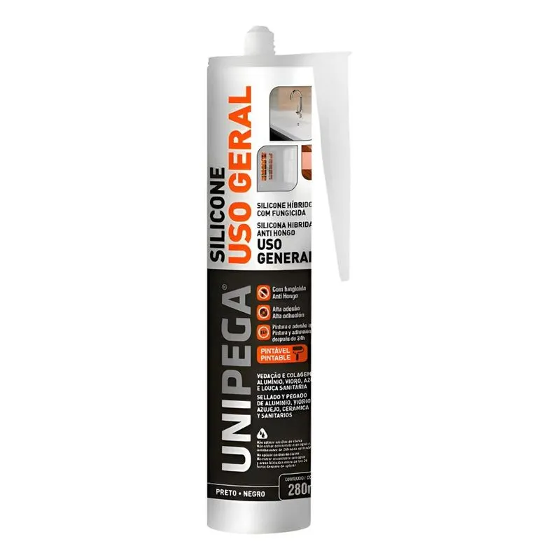 Silicone 280g Uso Geral Preto Hibrido Unipega