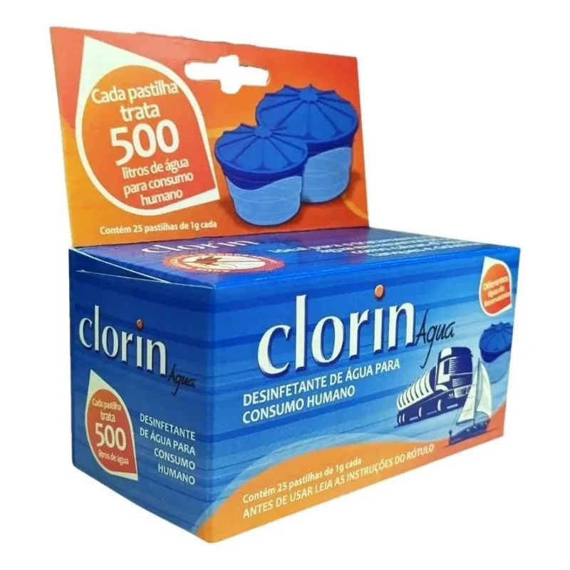 25 Pastilhas Purificadoras 500 Litros Água Potável Clorin
