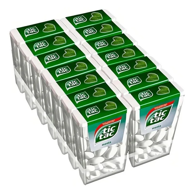 5x Display Pastilha Tic Tac 14un 14,5g Menta Refrescante