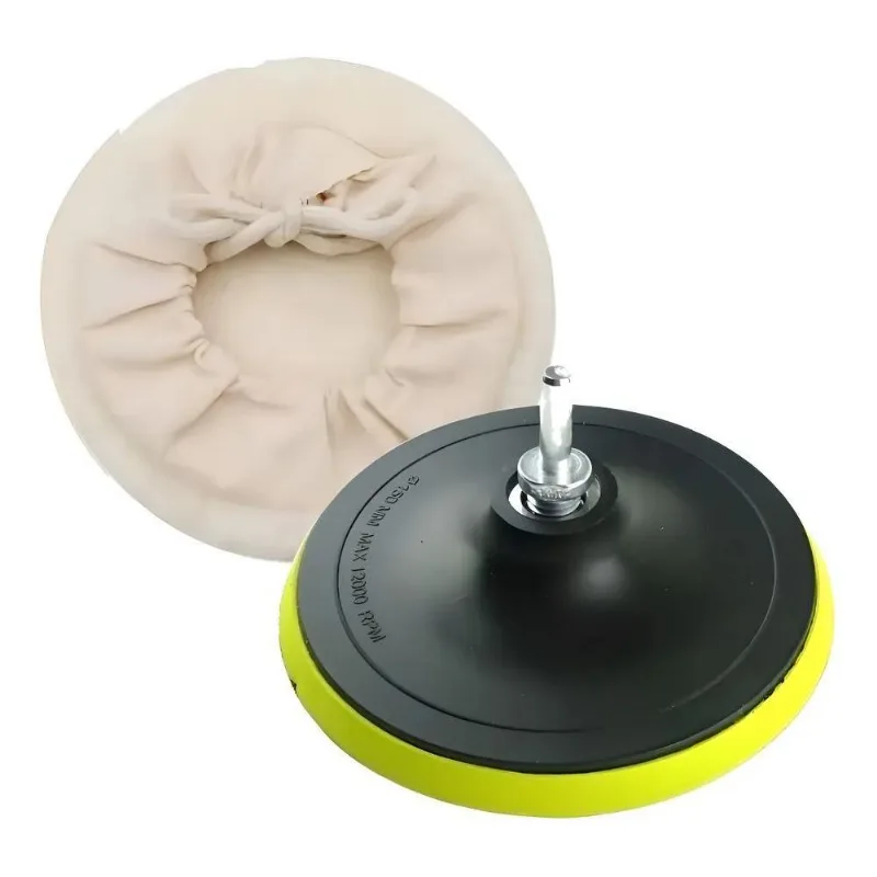 Kit Polimento Para Furadeira Com Base 125mm + Boina De Lã 5