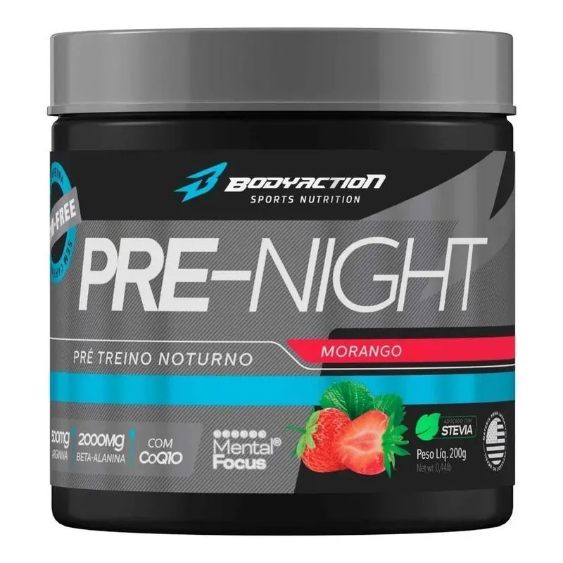 2x Pre Night 200g Pré Treino Noturno Sem Cafeína - Bodyactio