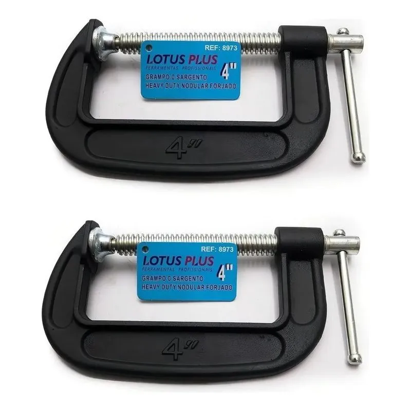 2x 2 Grampos Tipo C Forjado Marceneiro Heavy Duty 4 Polegada