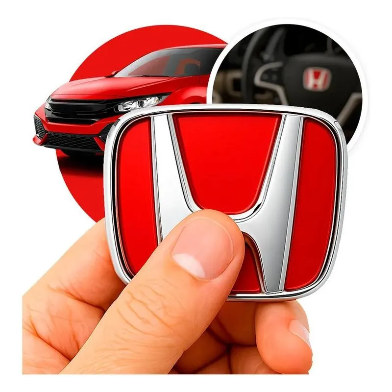 Emblema Volante Honda: Civic, Fit, Hr-v, Cr - Fundo Vermelho