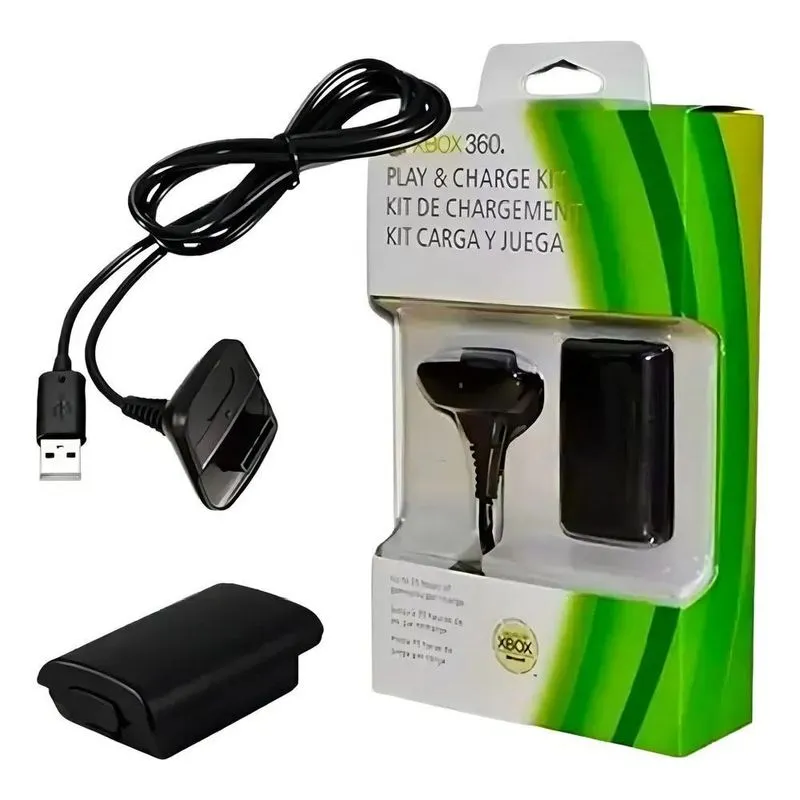 3x Bateria Para Controle Xbox 360 Com Cabo Carregador