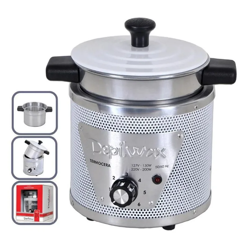 5x Termocera Panela Aquecedor Cera - 750g - Depilwax - Bivol