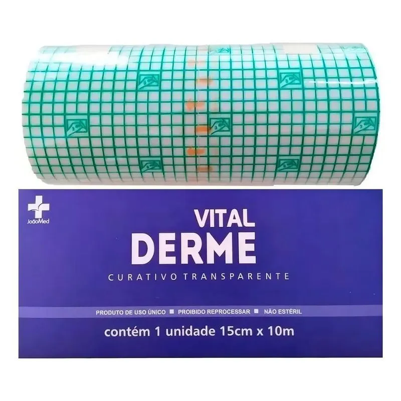 5x Curativo Filme Transparente Vitalderme Rolo 15cm X 10 Met