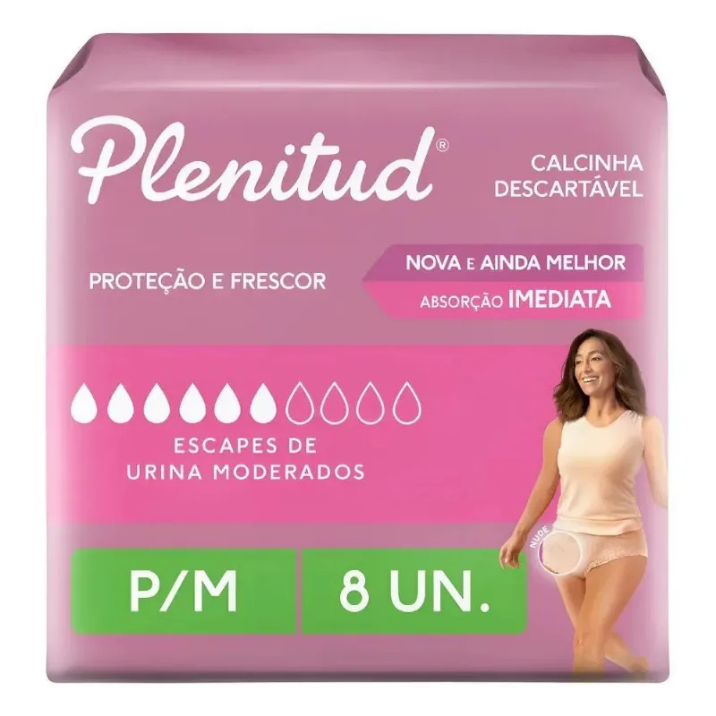 Roupa Íntima Plenitud Femme Para Incontinência P/M-8 Un