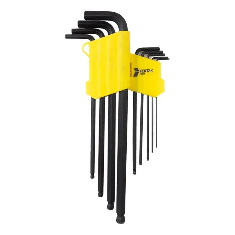 5x Kit Jogo Chave L Allen Hex Bola Extra Longa Torx 9 Un