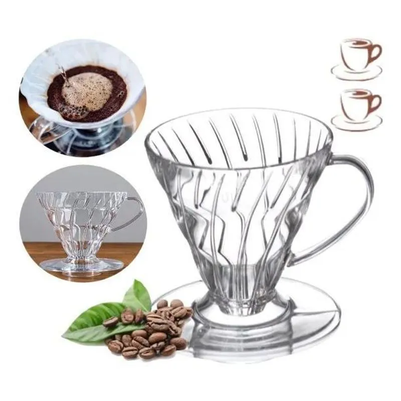 2x Suporte Filtro Coador De Café Chá Acrílico Transparente 1