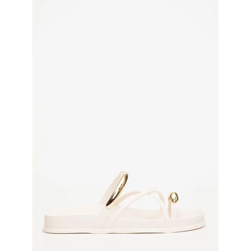 Chinelo Petite Jolie Ring Flat Creme PJ7798 35