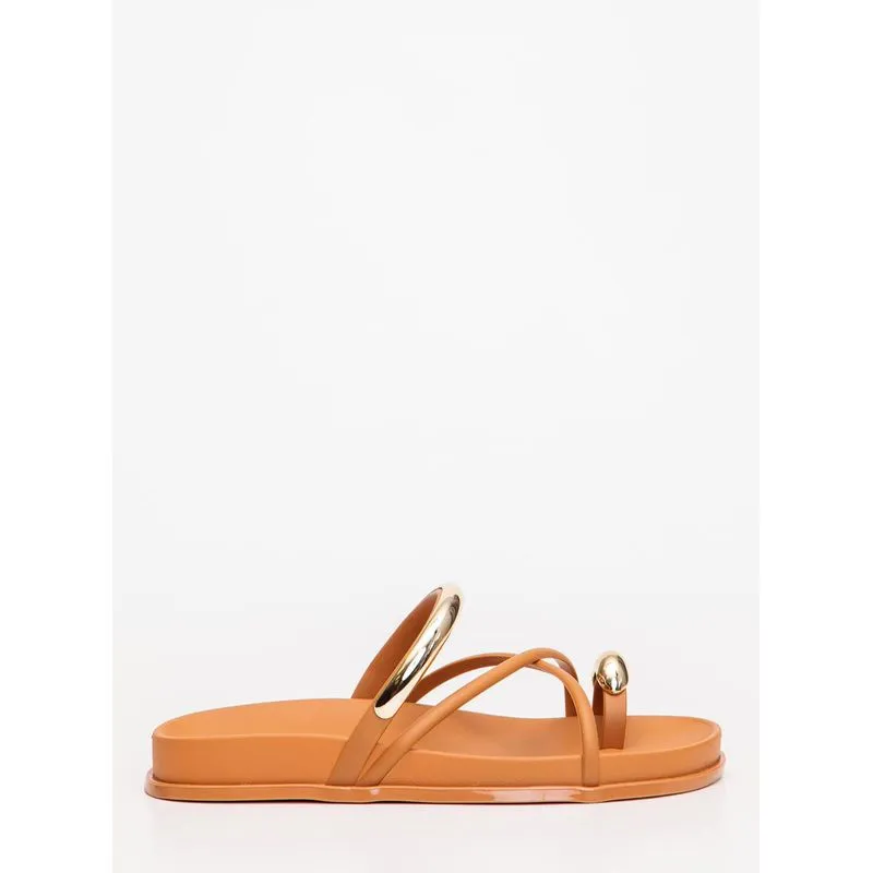 Chinelo Petite Jolie Ring Flat Doce De Leite PJ7798 35