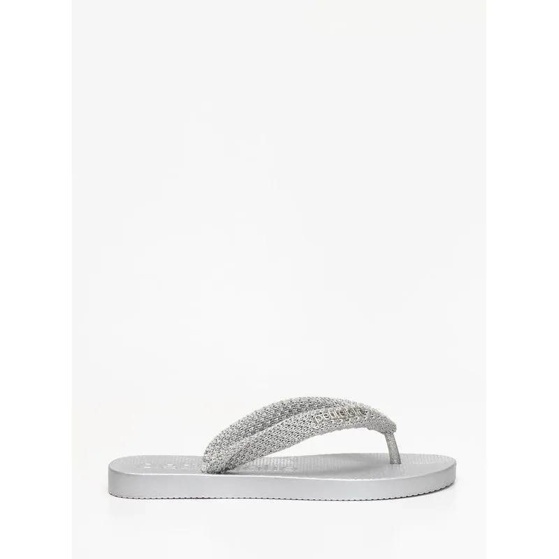 Chinelo Petite Jolie Fresh Crochê Lurex Prata/Ice PJ7787 37