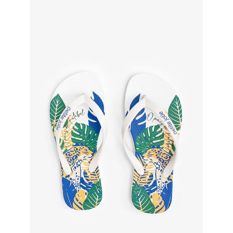 Chinelo Infantil Petite Jolie Fresh In White/Brasil 3 PJ6969IN 29-30