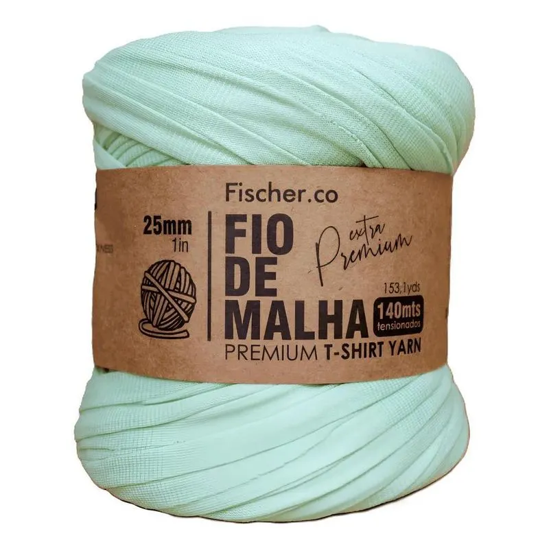 Fio De Malha Premium 25mm 140m: Crochê Perfeito, S - Hortelã