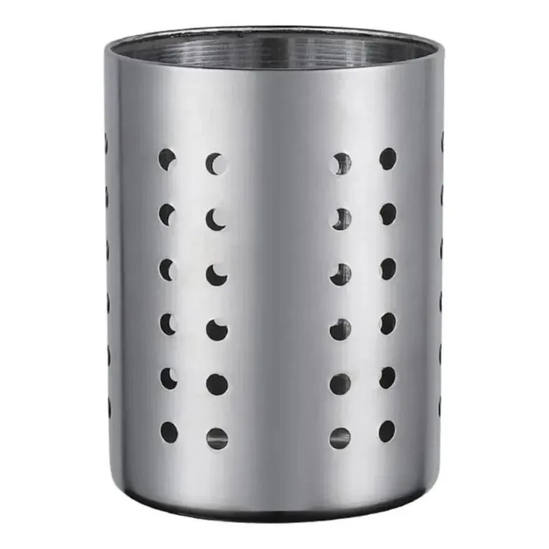 10x Kit 2 Porta Talher Organizador Inox Redondo Escorredor