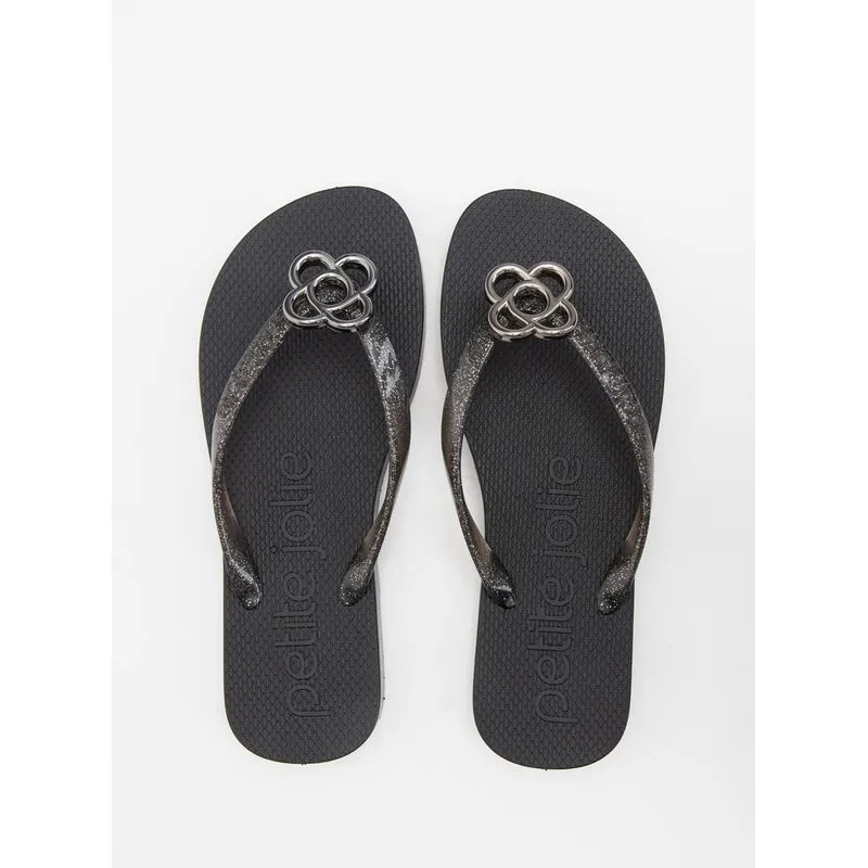 Chinelo Petite Jolie Fresh Maxi Glitter Preto/Preto PJ6979 36