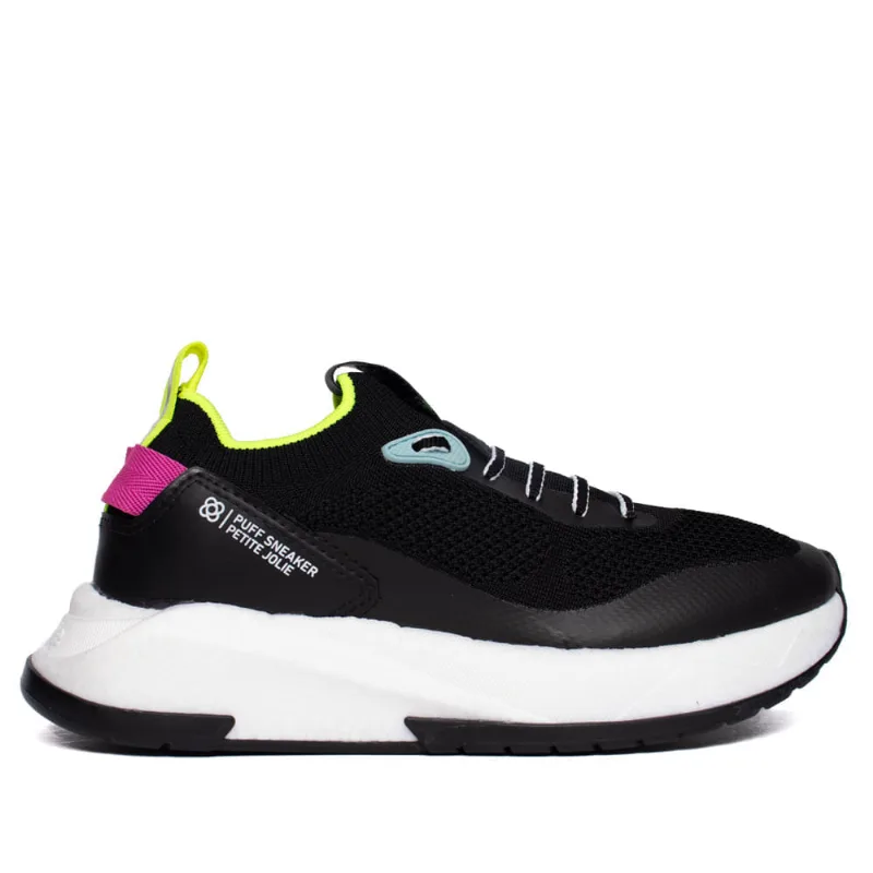 Tênis Feminino Petite Jolie Puff Sneaker Casual Preto/Multi - 35