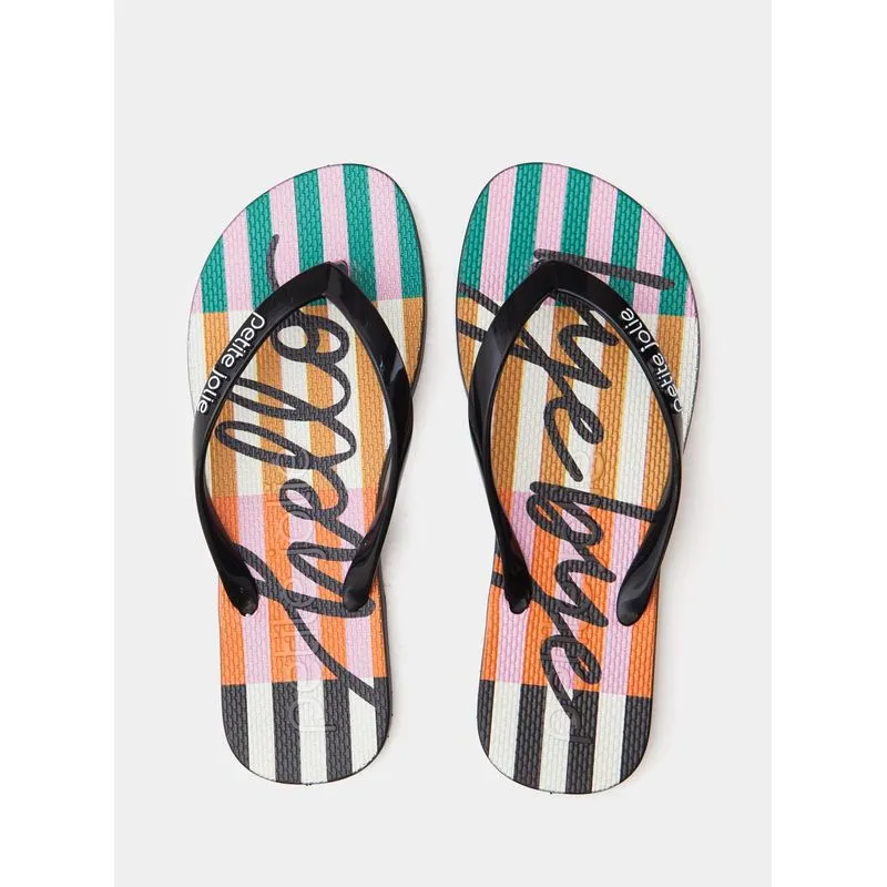 Chinelo Petite Jolie Fresh Preto/Listras 13 PJ6969 39-0