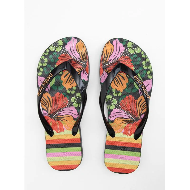 Chinelo Petite Jolie Fresh Preto/Floral 26 PJ6969 38