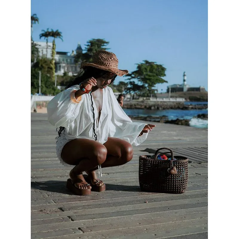 Chinelo Petite Jolie Ring Flatform Chocolate PJ7866 37