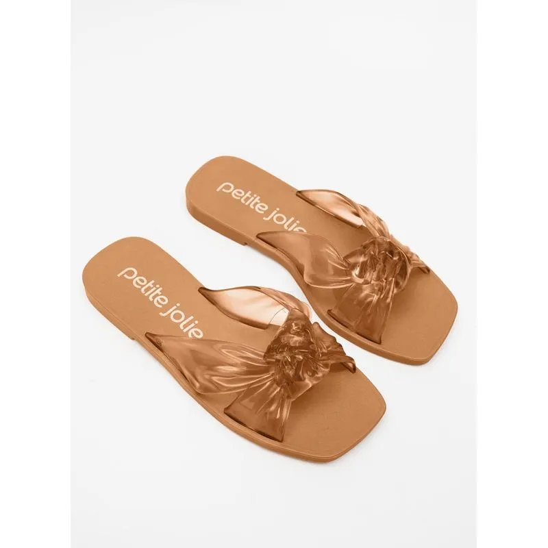 Chinelo Petite Jolie Gold Doce De Leite Translúcido PJ6149 38