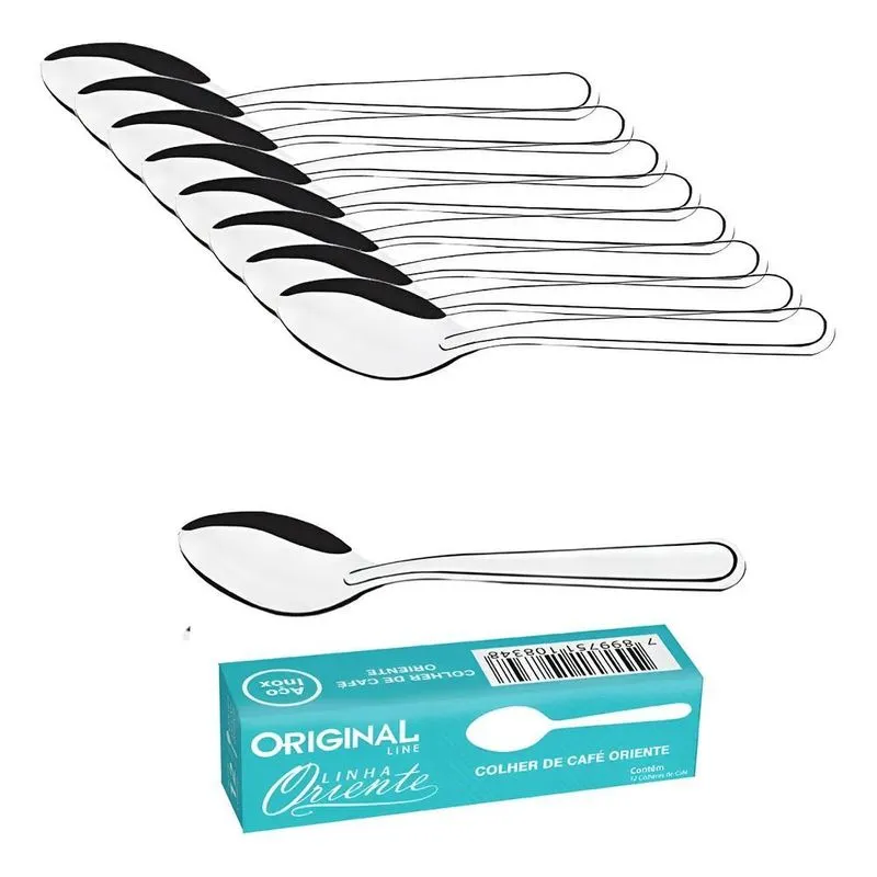Kit 24 Colher De Café Pequena Basic Aço Inox Padaria Cafeter