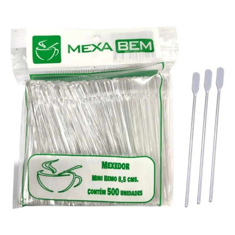 Mexedor De Cafe Tipo Remo Kit Com 2000 Unidades Transparente