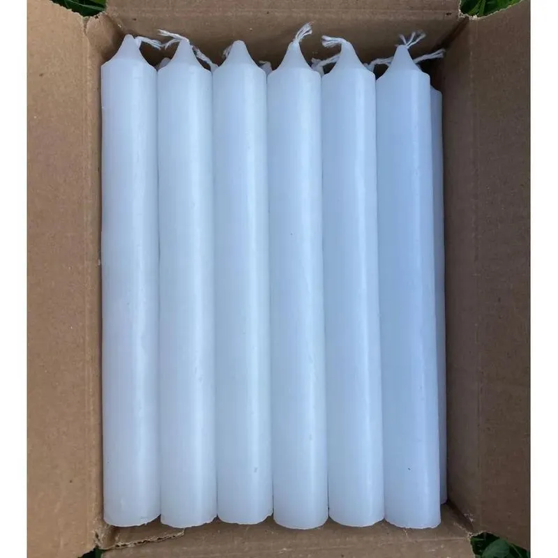 5x 24 Velas Palito Grossa Tradicional Branca 19cm Parafina P